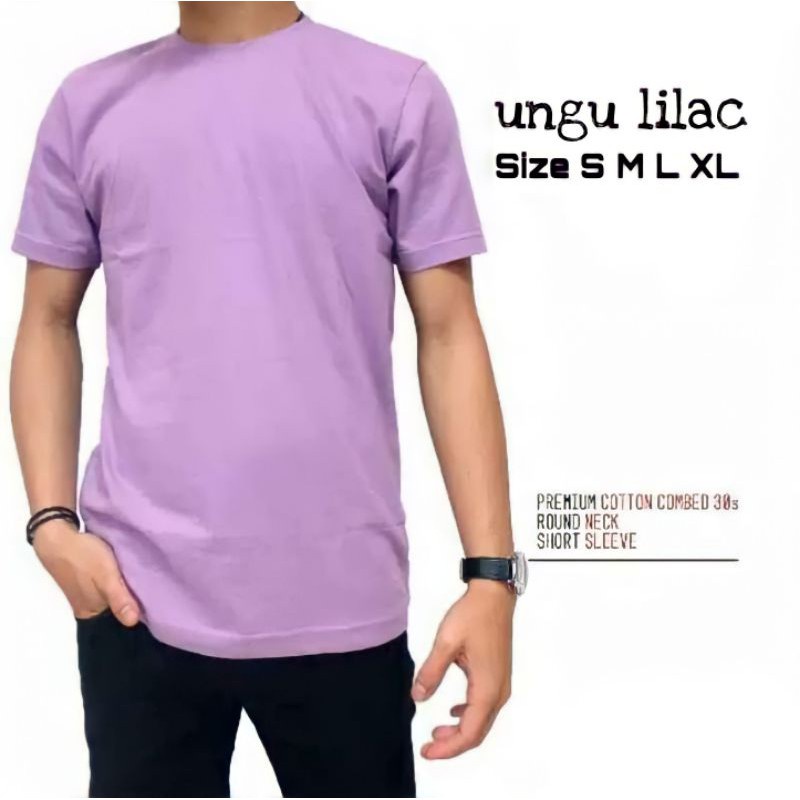Kaos Pria polos ungu Lilac Bigsize S M L XL 2XL 3XL 4XL 5XL / kaos T shirt jumbo