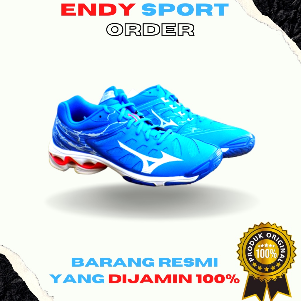Mizuno wave voltage low original biru sepatu voli Mizuno sepatu volly mid original Sepatu Voly Mizun