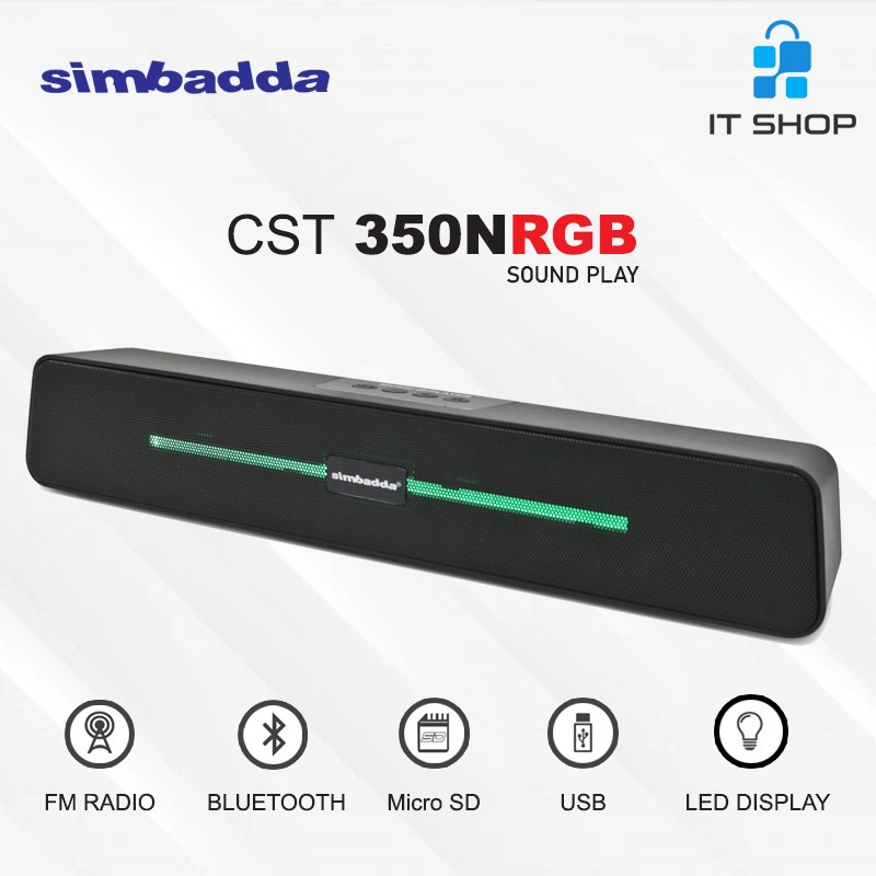 Simbadda CST 350N - Speaker Portable Bluetooth Mini Sound Bar LED RGB-Original