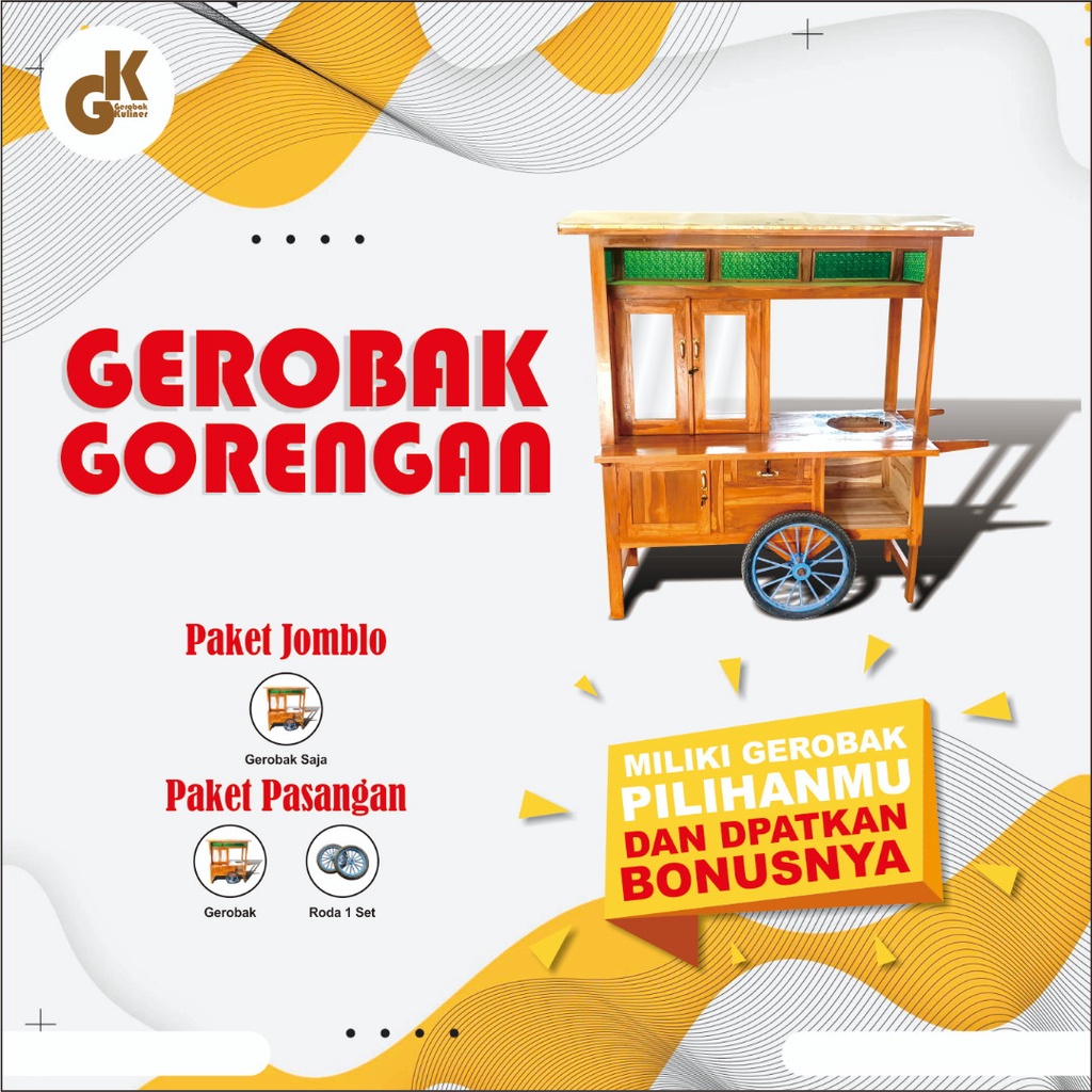 Gerobak / Rombong Gorengan / Bubur Ayam / Ayam Goreng Kayu Jati dan Kayu Mahoni