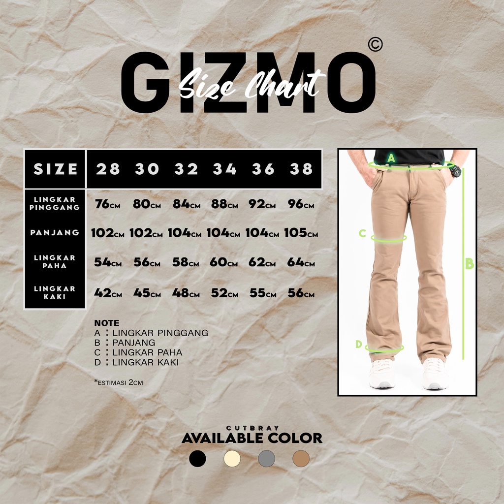 Gizmo Celana Chino Cutbray Mocca