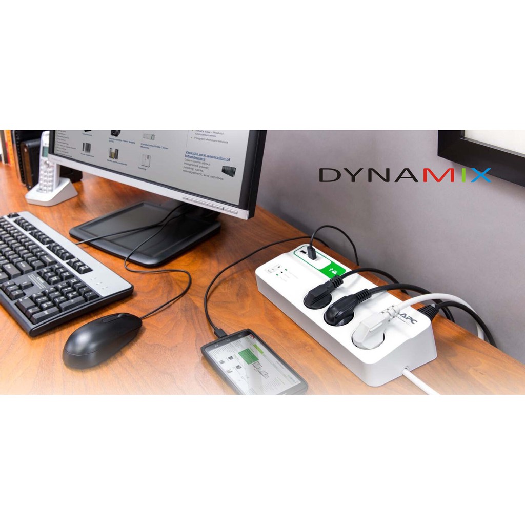 Colokan APC PM6U-GR Surge Protector dengan USB Port GARANSI RESMI | Filter Listrik &amp; Anti Petir | multi stop kontak