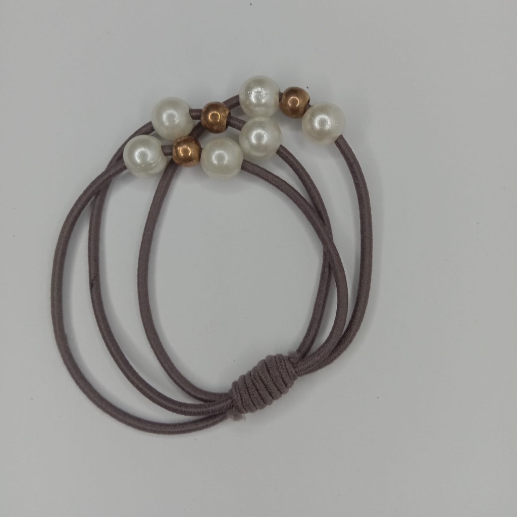 ⭐Gogoland⭐ Ikat Rambut Wanita Eksklusif Warna Hitam Aksesoris Rambut R123 R128 R575-MUTIARA ABU ABU