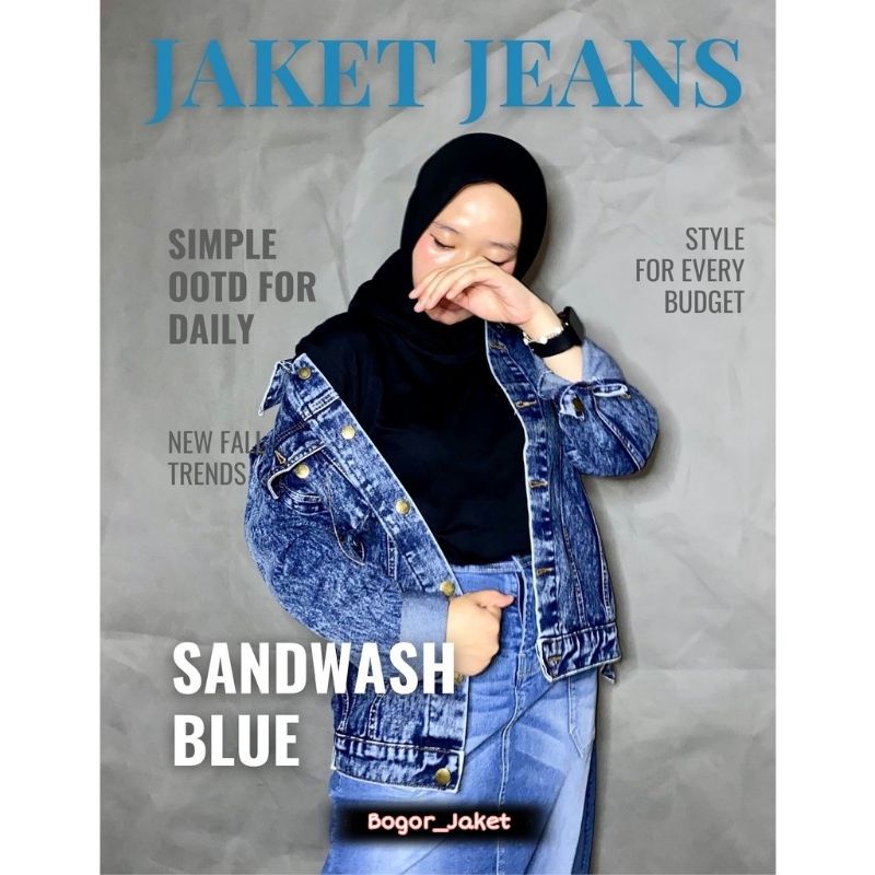 Jacket Jeans Denim Sandwash - Jaket Jeans Sandwash - Denim Jaket Pria