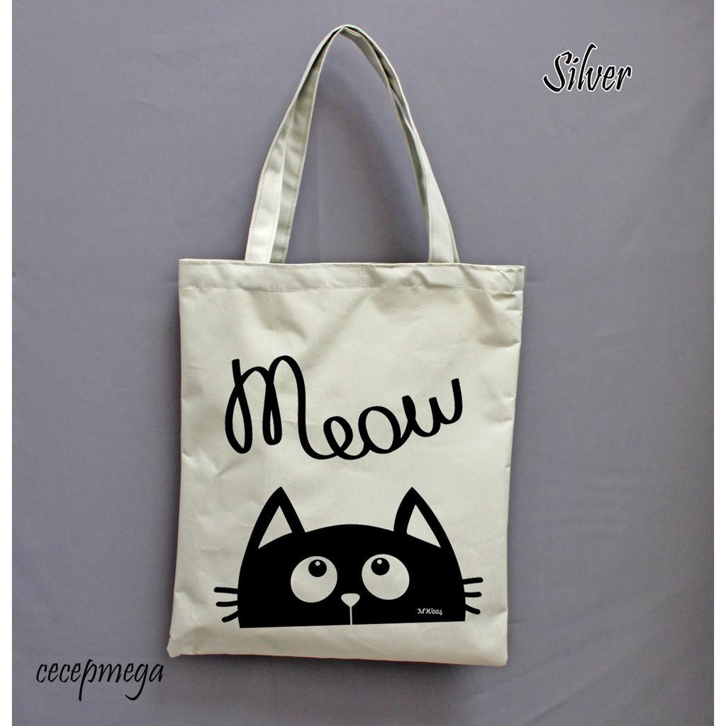 Unik Totebag meow desain MW004 Murah