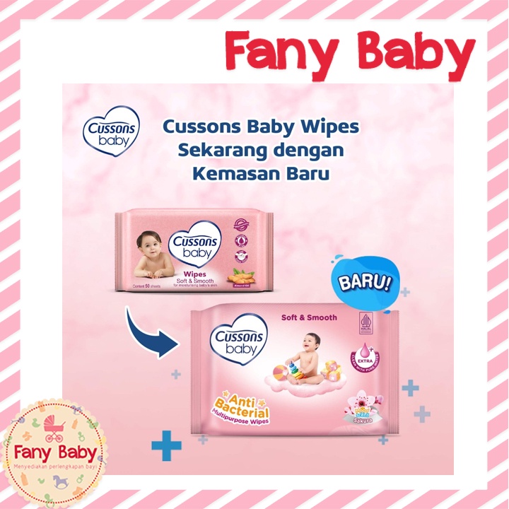 CUSSONS BABY WIPES ALMOND OIL SOFT AND SMOOTH 50S BUY 1 GET 1 FREE