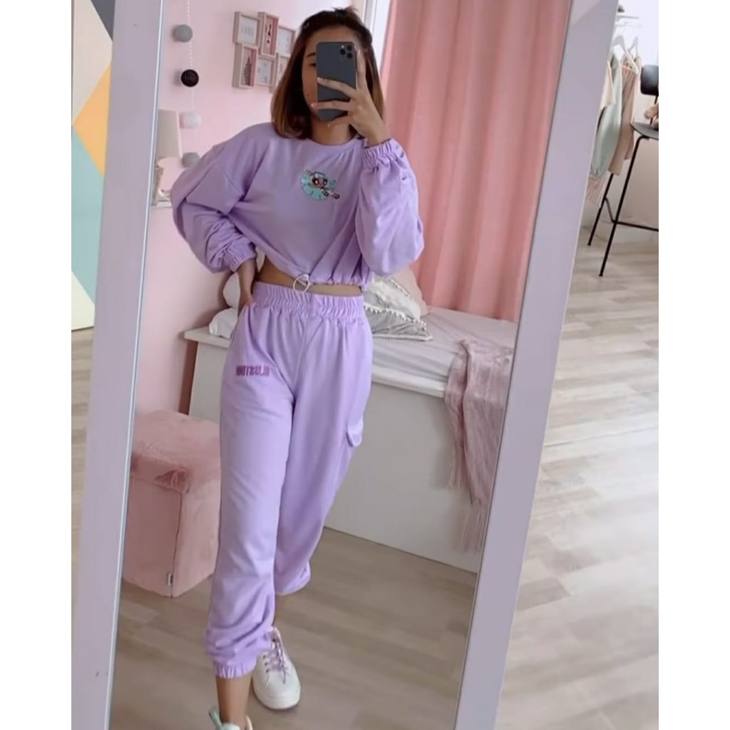 DISKON POWERPUFF GIRLS SET - stelan murah / stelan wanita / atasan murah / baju murah