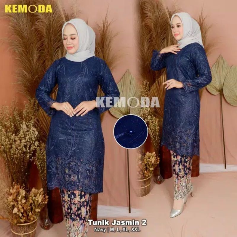 PRODUK ORIGINAL SETELAN KEBAYA TUNIK JASMIN/KEBAYA REAL PICT/KEBAYA MODERN/TULLE PREMIUM