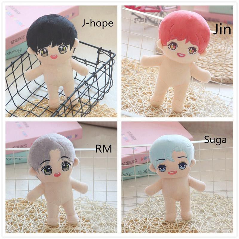 【Ready Stock】22cm Kpop BTS Doll JungKook JIMIN SUGA RM JIN JHOPE V Plush Clothes Soft Stuffed Toy