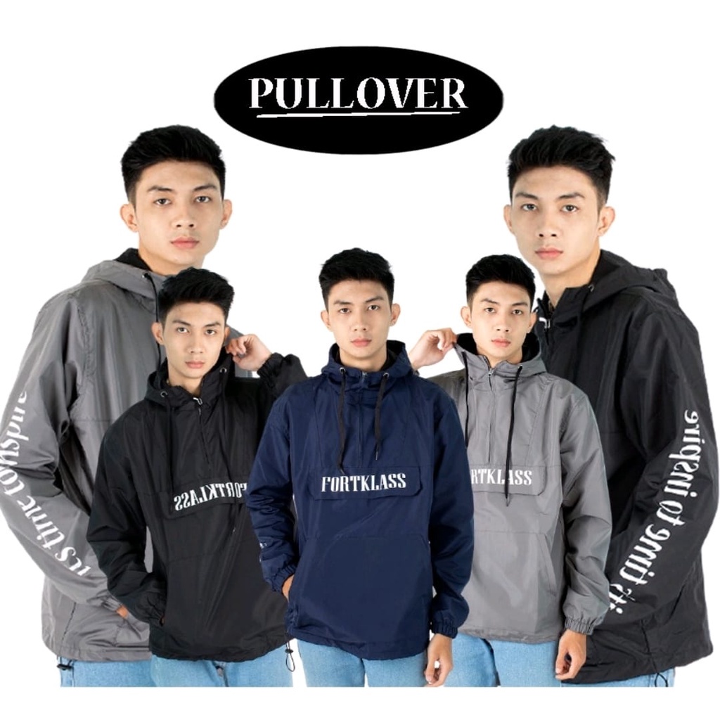 FORTGLASS Jaket Pullover Time Jaket pria Lengan Panjang Water Proff