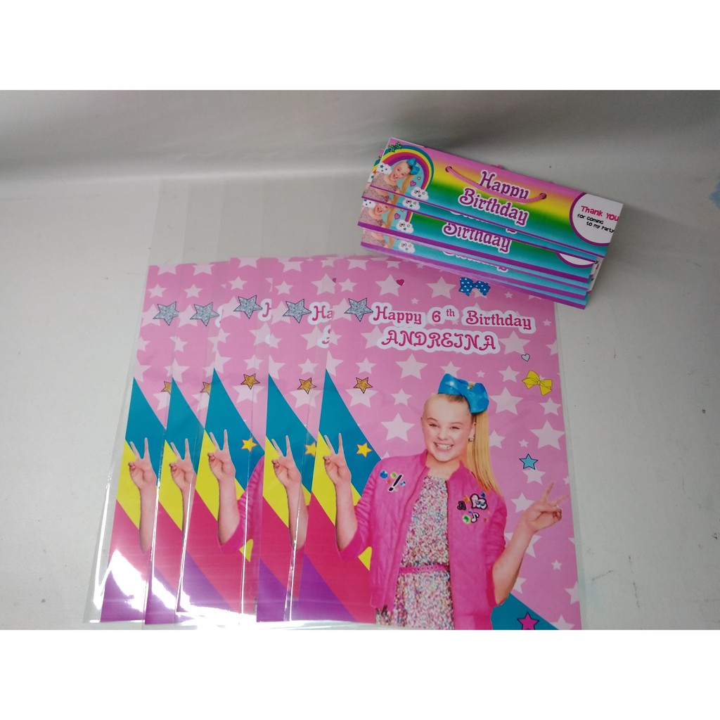 

plastik snack jojo siwa / kantong bingkisan snack jojo siwa / plastik ulang tahun custom jojo siwa
