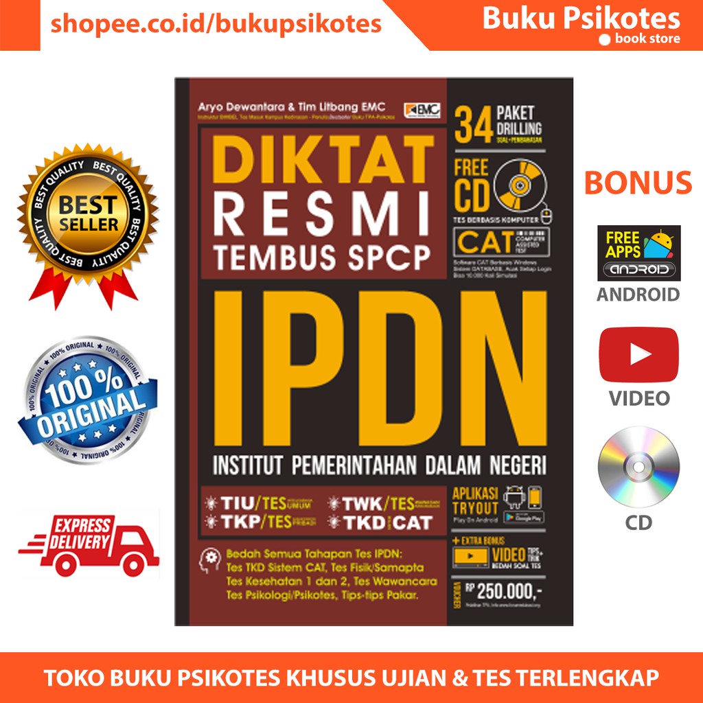 Buku Tes Ipdn Diktat Resmi Tembus Spcp Ipdn Bonus Cd Shopee Indonesia