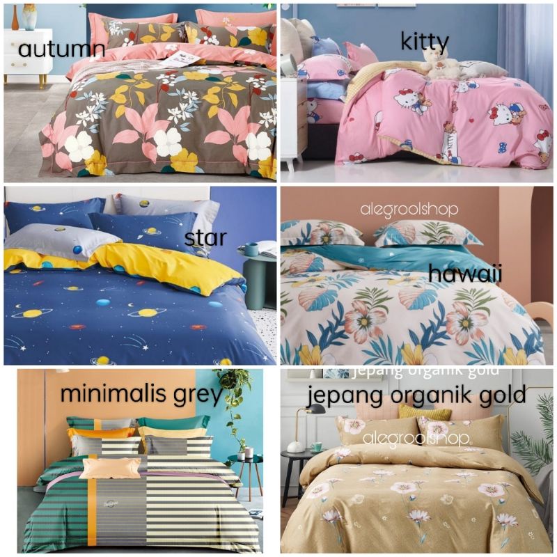 Full set Bedcover + Sprei Katun Jepang