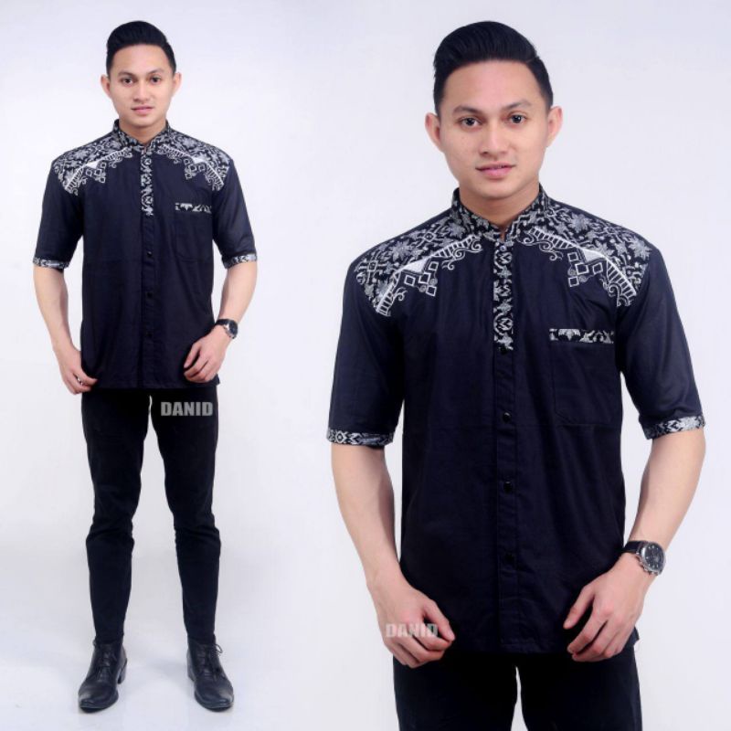 Koko Bordir Kombinasi Batik Lengan Pendek Terlaris Size M, L, XL #9 ( ORIGINAL )