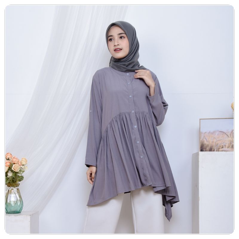 Tunik Rayon Crinkle Premium Atasan Wanita Busui Bahan Adem