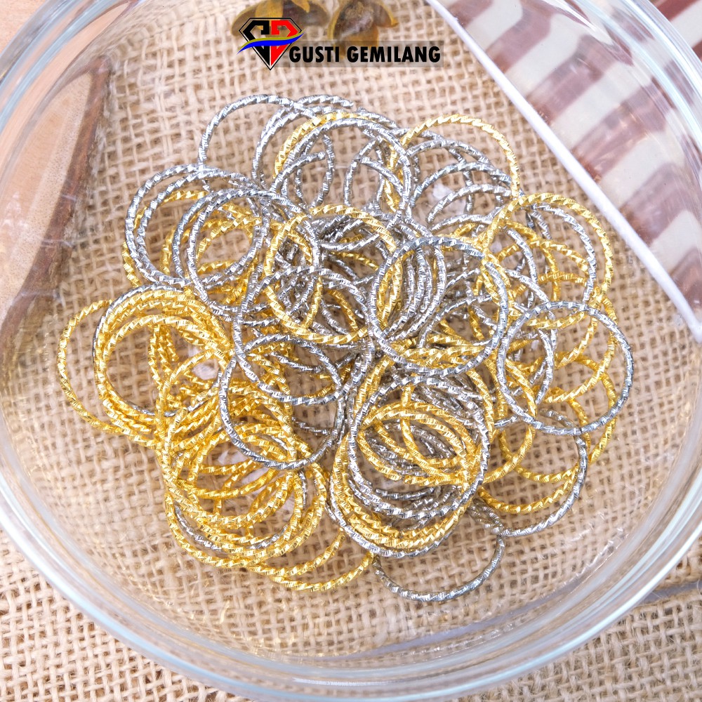 Perbuah Bahan Aksesoris Anting Silver Gold Wanita