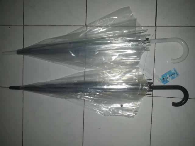Payung Transparan Gagang Hitam Jamin Plastik Tebal Bening  Transparant Korea Japan High  Quality