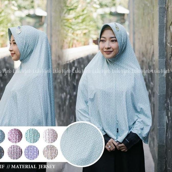 hijab instan syar'i motif bunga dan syar'i motif tydie ori lulu hijab