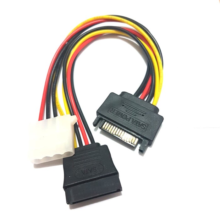 Kabel Power Extension Converter Sata Male to Molex + Sata Female