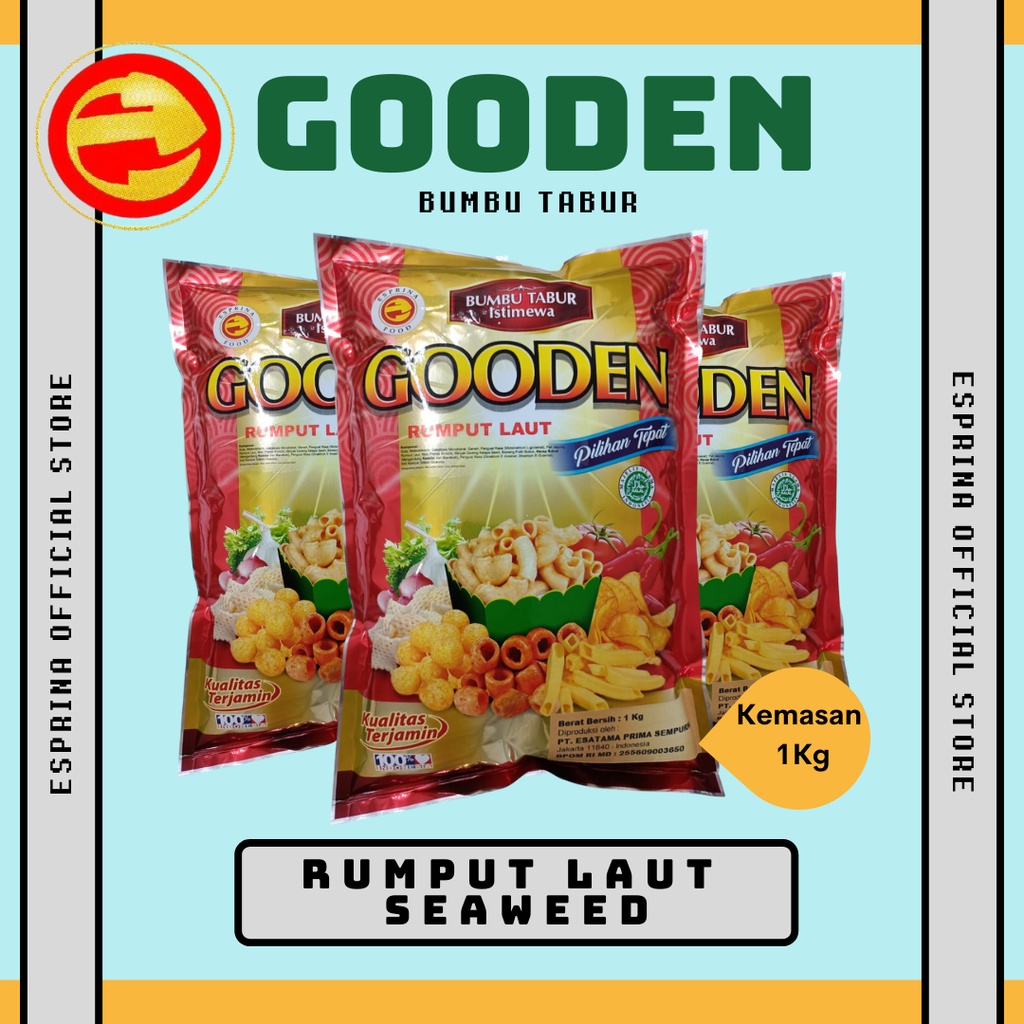 

Bumbu Tabur - GOODEN - Rasa RUMPUT LAUT - SEAWEED - Rumput laut - kemasan1 kg