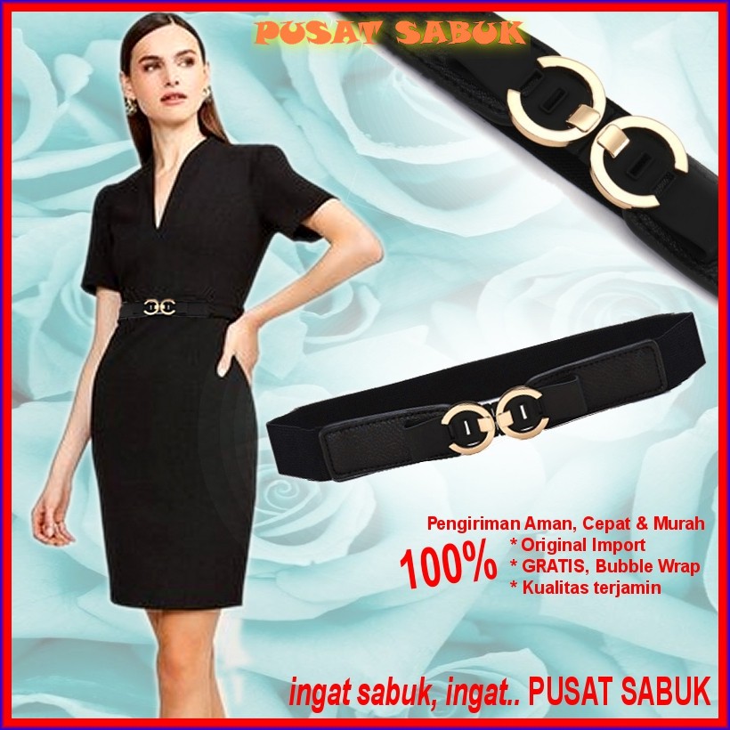 Gesper Wanita Ikat Pinggang Belt Fashion Sabuk Kecil Aksesoris Cewek Karet Import Slim Kecil Kekinian