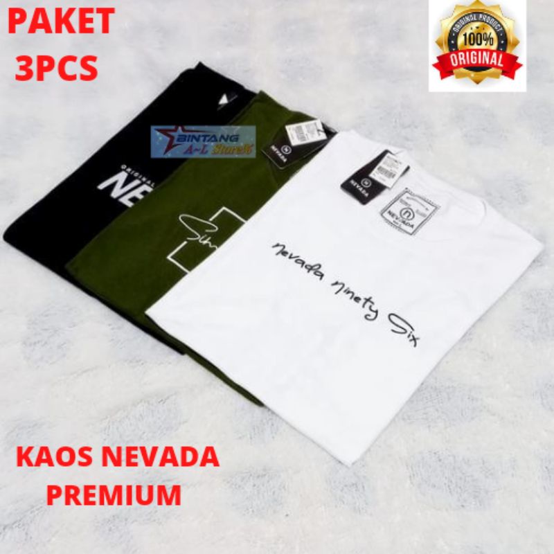 KAOS NEVADA 3PCS 100 | KAOS NEVADA ORI | KAOS NEVADA PRIA | KAOS NEVADA MATAHARI | KAOS PRIA DISTRO | KAOS NEVADA PRIA DISTRO | KAOS UNISEX | BAJU NEVADA | BAJU PRIA DISTRO | BAJU PRIA WANITA | KAOS PRIA | KAOS WANITA | BAJU WANITA | MOTIF RANDOM ACAK