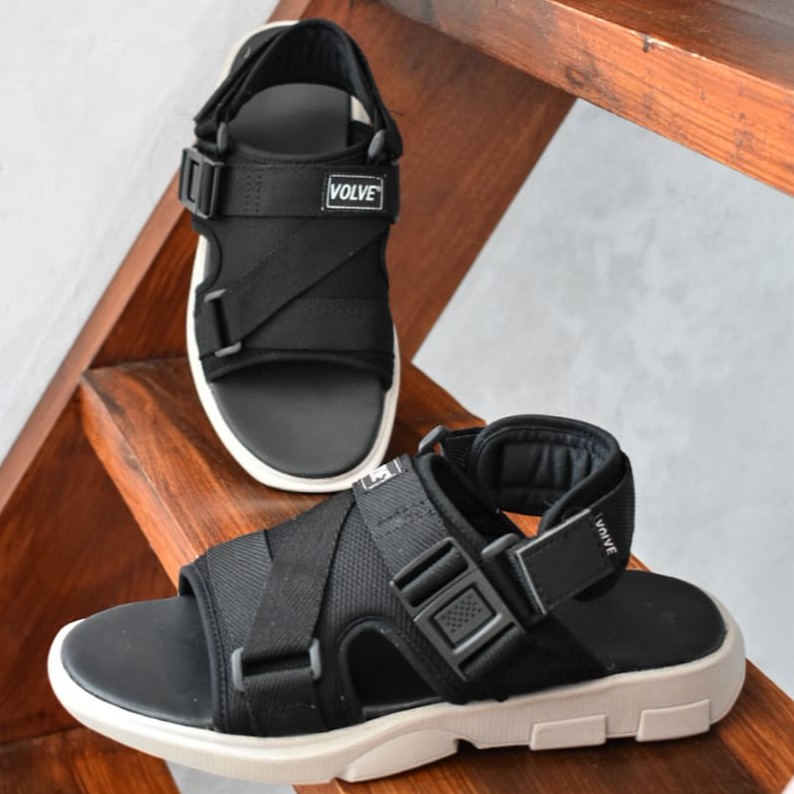 ZENITH BLACK |FORIND x Volve| Sendal Gunung Original Kulit Santai Kasual Pria Lokal Sandal Footwear