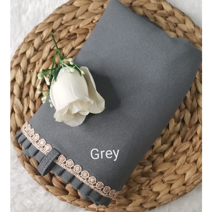 BERGO MARYAM KCB-LIPIT RENDA/AL'FADANI HIJAB-Grey