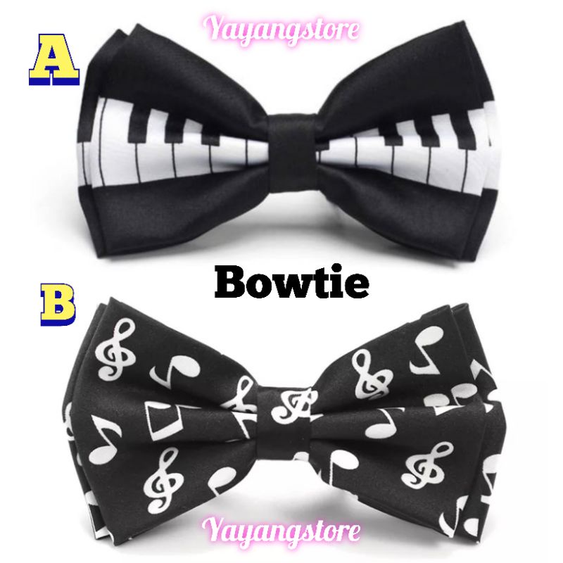 Dasi kupu - kupu piano not melodi musik / bowtie acara musik konser piano import
