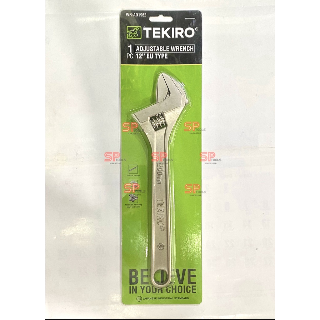 KUNCI INGGRIS 12" 12 INCH TEKIRO / ADJUSTABLE WRENCH 12" TYPE EU ORI