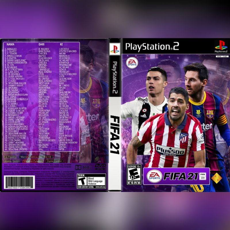 Kaset Ps2 FIFA 21