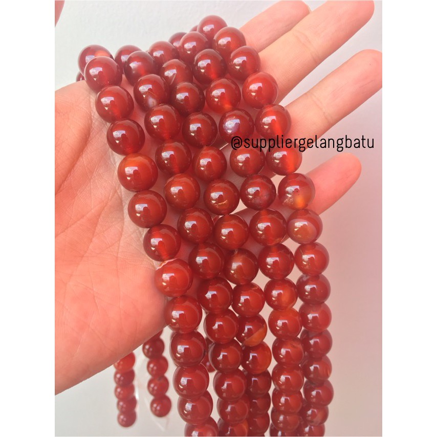 Carnelian Orange Agate Stone Batu Manao Garnet 12mm Akik Renceng Diy Kesehatan Pakistan Oren Limited