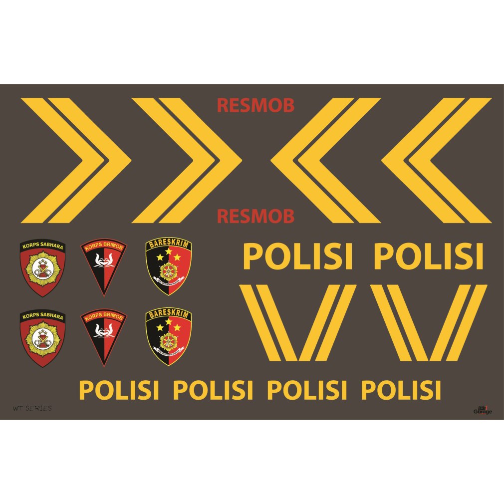 TERMURAH DECAL UNIVERSAL WATERSLIDE SKALA 1 : 24 WHITE TONER MOTIF SABHARA BRIMOB