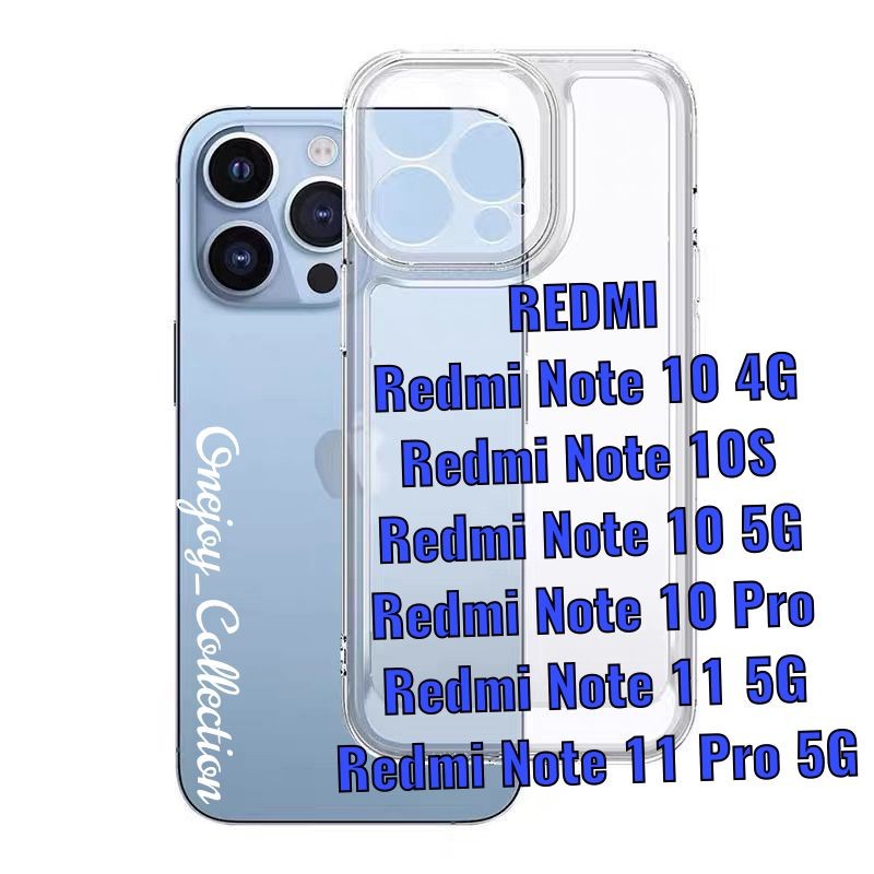 SPACE CASE SOFT TPU CLEAR CASE XIAOMI REDMI NOTE 11 PRO 11 5G 10 PRO 10 10S FULL PROTECTOR CAMERA SOFT CASE 1.6MM BENING