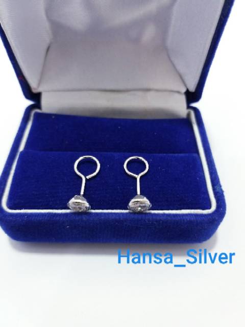 Anting Perak Asli Silver 925 Lapis Emas Putih Model Toge 1 Gram