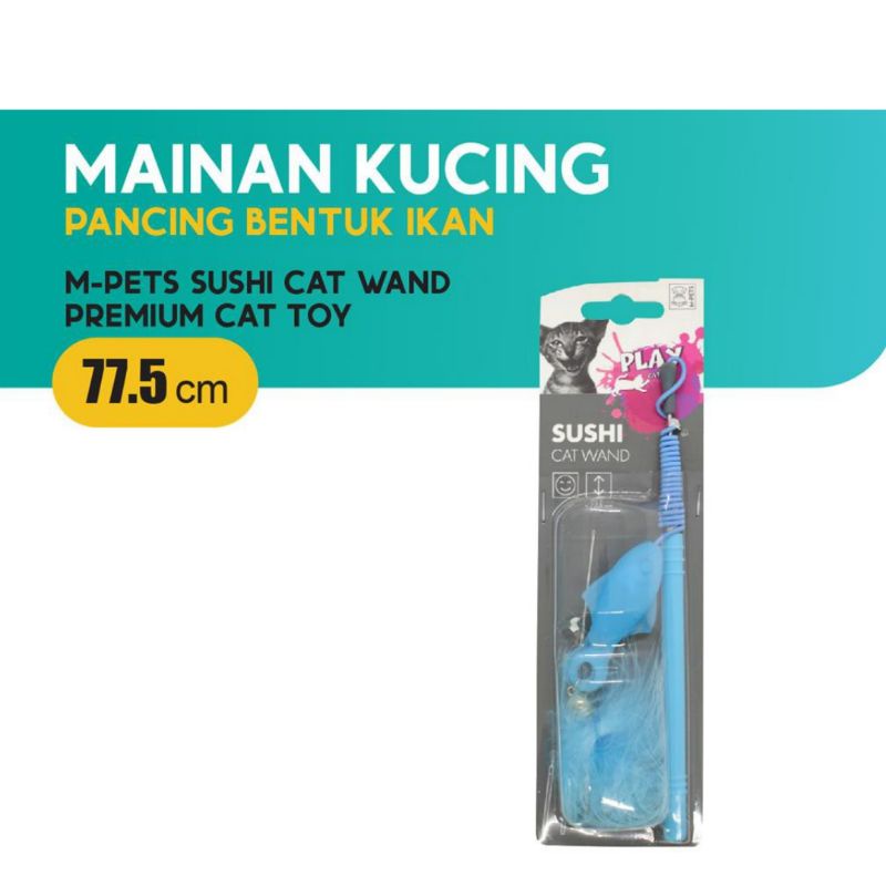 M-Pets Sushi Cat Wand Premium Cat Toy / Mainan Kucing Pancing Ikan