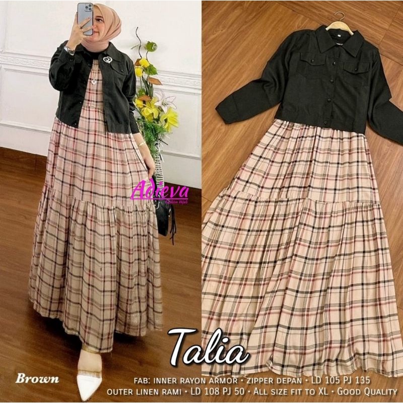 Gamis/Dress All Motif Alila Stacy Livy/Livina Almera Pretty Helina Flavio Erella Fiolin Gressy Miloa Jelio Amaris Sabrina Vidya Areola Talia Machio Zolla Geisya Gladis Eldora Morea Angeli Celine Adieva Matt Rayon Viscose-Talia brown