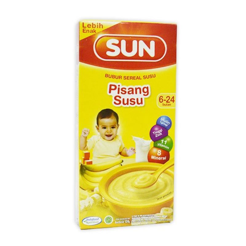 SUN Bubur Bayi SACHET 20gr 6+ Bulan   - SunBubur Sun 6+ Kemasan Ekonomis Pack Saset Renceng - Sun Bubur Seral Baby - Bubur Instan Bayi - Bubur Siap Saji