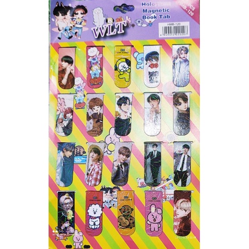 1 PAK ISI 20 PCS PEMBATAS BUKU BTS MAGNET / MAGNETIC HOLOGRAM