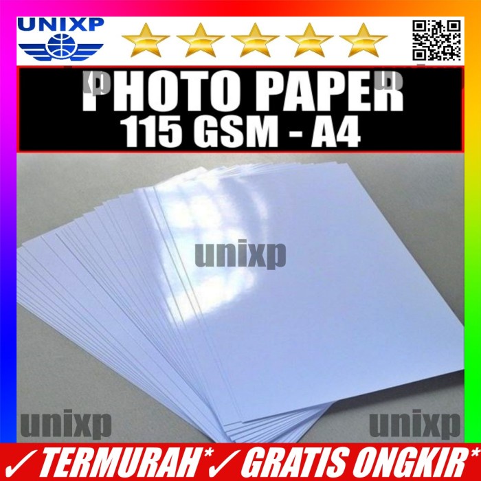 

(DISKON TERMURAH) Kertas Foto Cetak Foto Print Photo Printer Glossy Photo Paper 115 A4