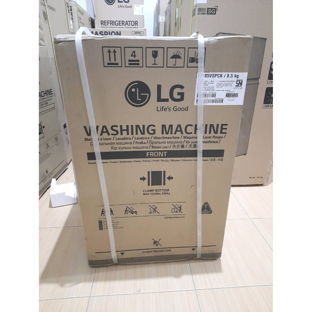 LG Mesin Cuci 1 Tabung Top Loading 8,5 Kg Smart Inverter T2185VSPCK