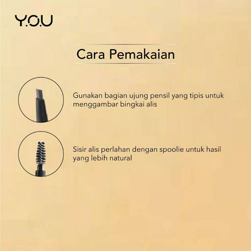 YOU The Gold One Perfect Dual Brow Matic Waterproof &amp; Smudgeproof / Pensil Alis