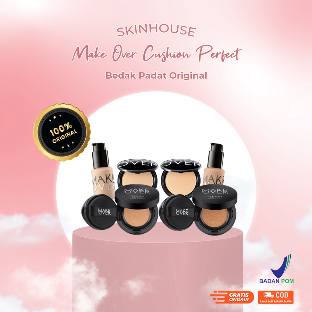 Skinhouseid Make Over Cushion Perfect Cover Two Way Cake Foundation Bedak Padat Original BPOM