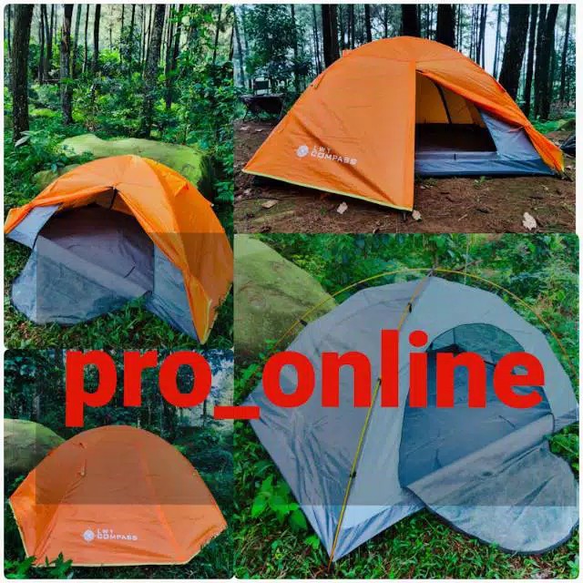 Tenda Camping Dobel Layer - Kapasitas 2-3 orang Merek Compass Waterproof Ultralight Kemping Outdoor