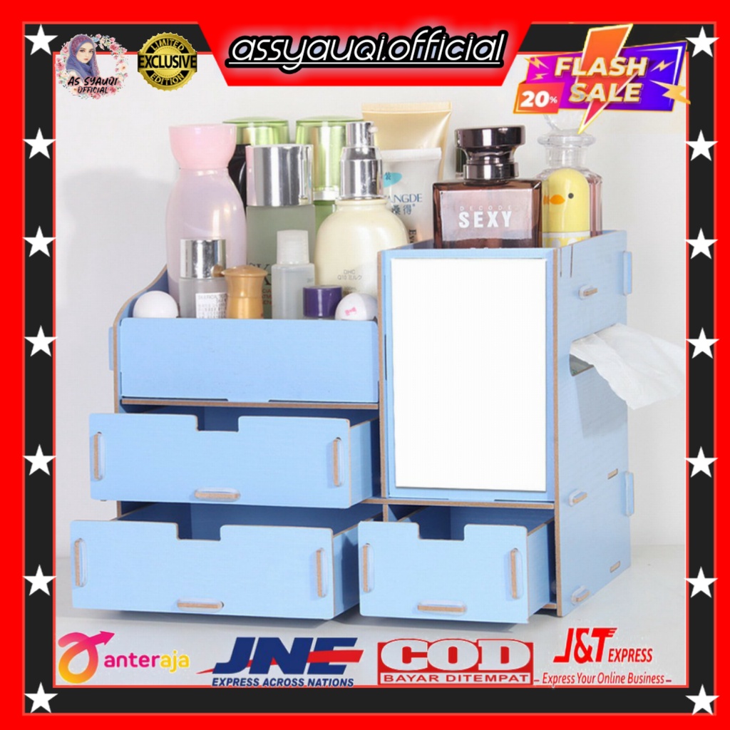 Rak Kosmetik Bahan Kayu CERMIN