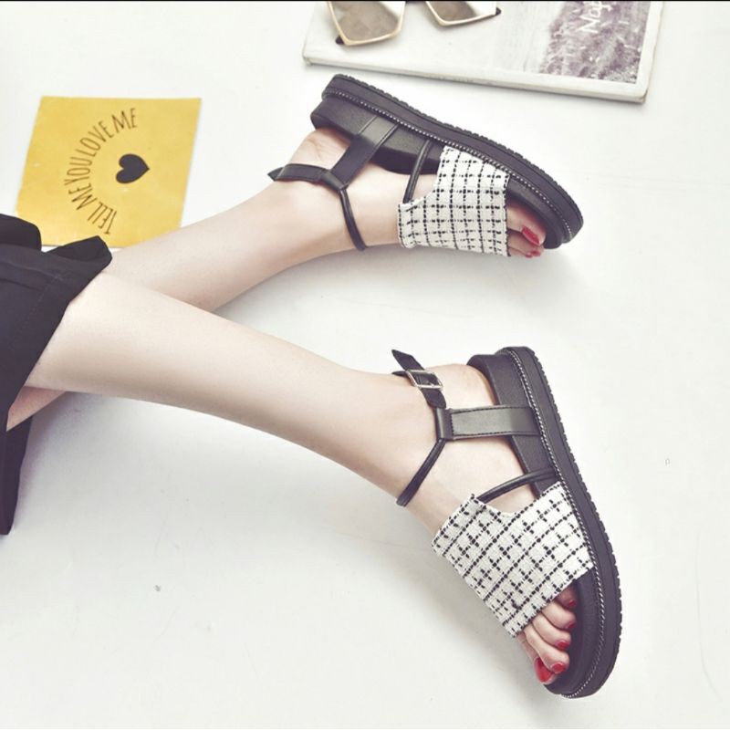 Sendal Wanita - Sandal Wanita Manopo Terbaru 2021 - Wedges Sandal Wanita - Bisa Bayar Di Tempat(cod)