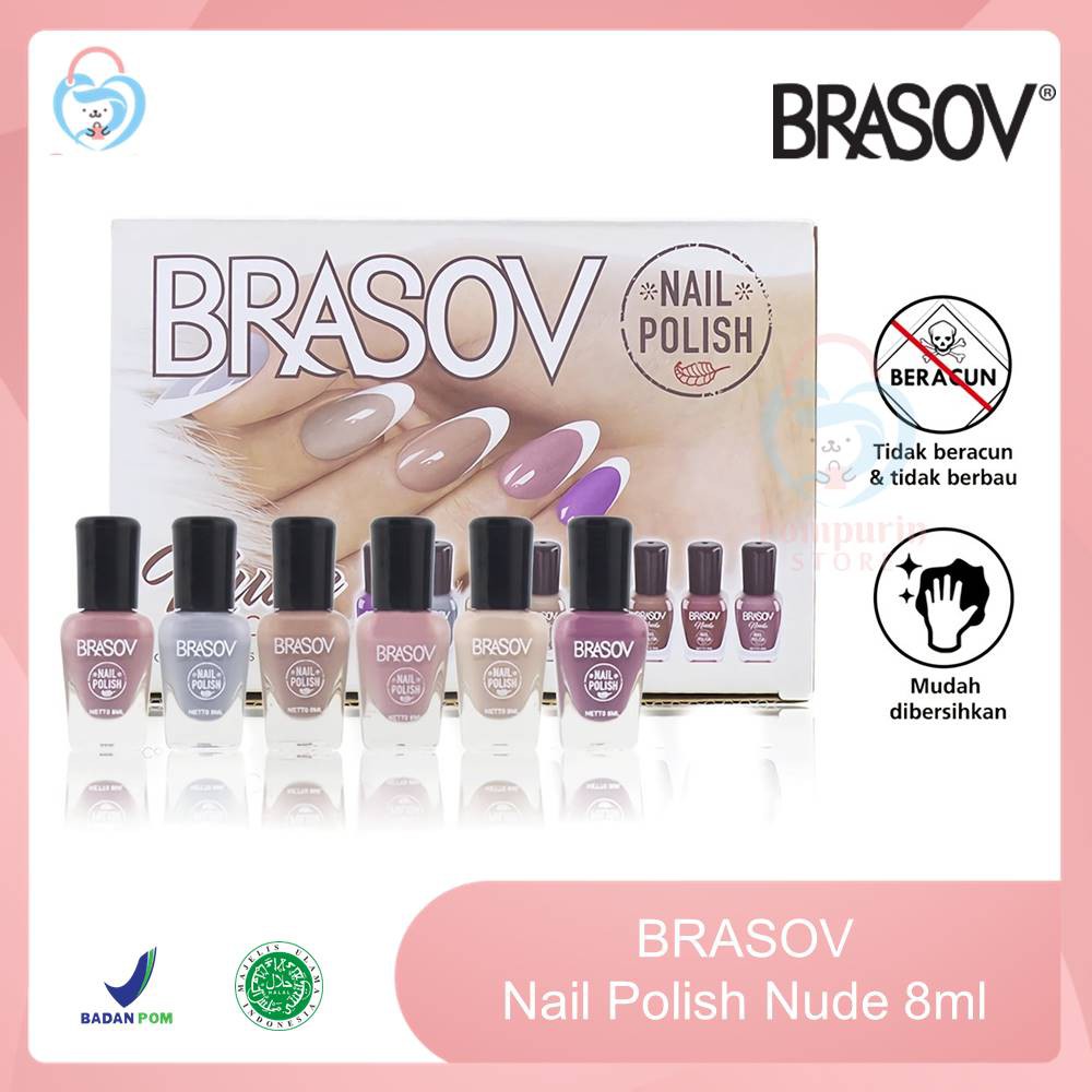 Brasov Nail Polish Nude 8ml - Ecer Cat Kuku Brasov Original BPOM