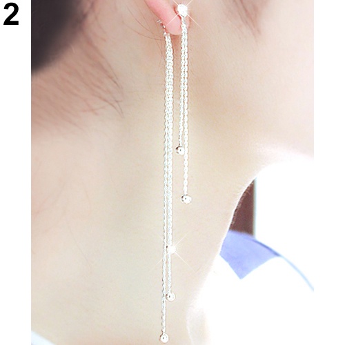 Hu Hu Hu Hu Hu Alat Bantu Pasang Kacamata♡ Anting Gantung Panjang Model Rumbai Berlian Imitasi Bahan Alloy Untuk Wanita