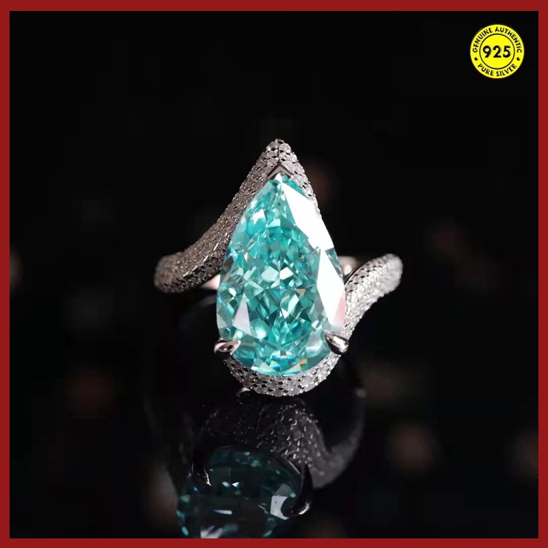 Cincin Model Terbuka Adjustable Dengan Permata Berwarna Untuk Wanita