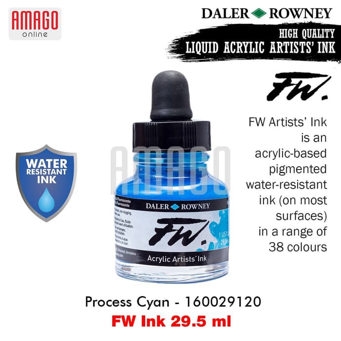 DALER-ROWNEY - FW INK 29.5 ML - PROCESS CYAN - 160029120